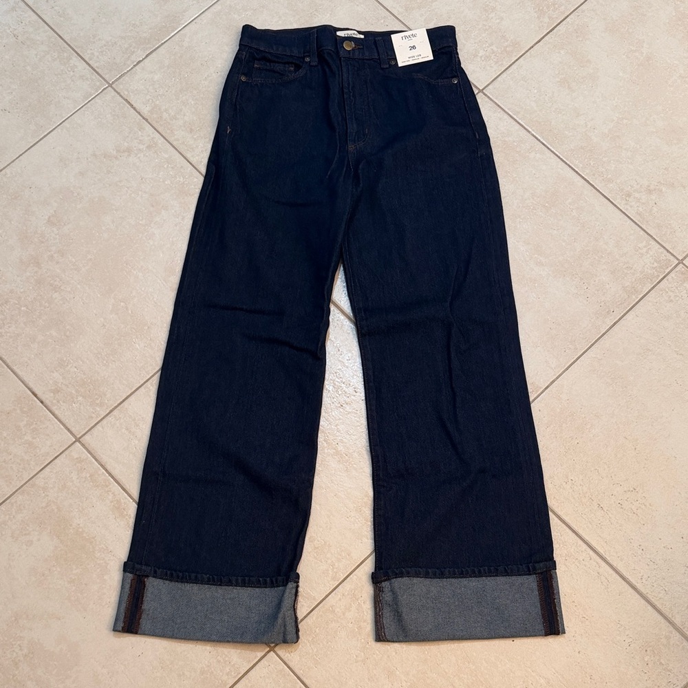 LOFT Women’s Dark Blue Jeans high rise wide leg